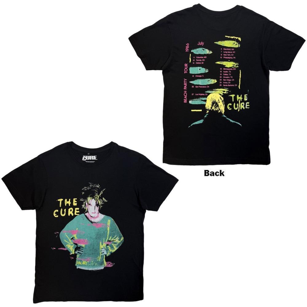 The Cure - Beach Party Tour '86 Heren Tshirt - Zwart
